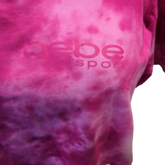 Bebe Sport Women's 1X Short Sleeve Tie Dye Hot Pink Magenta. - Picture 5 of 8